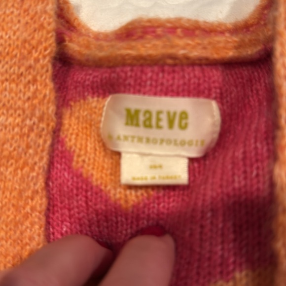 Anthropologie Maeve Orange and Pink Knit Cardigan - Picture 2 of 2